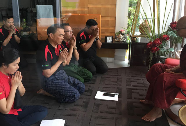 Chairman U Tay Za has offered SOON to Rector of the International Theravada Buddhist Mission University Sayadaw