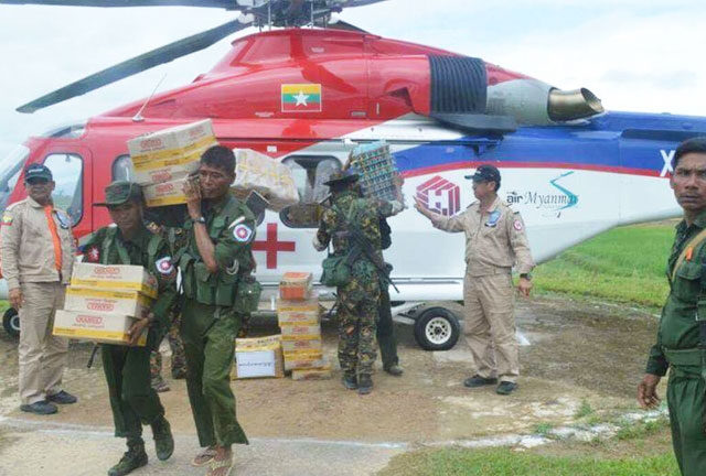 Htoo Group of Companies has provided with helicopters in salvation and supporting Arakan people