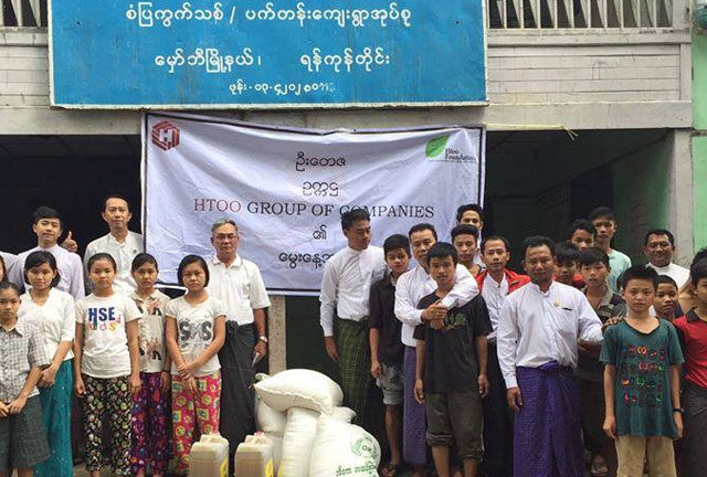 Donations of Chairman Office’s staff At Child Care Center in Hamwbe to mark Chairman U Tay Za’s birthday