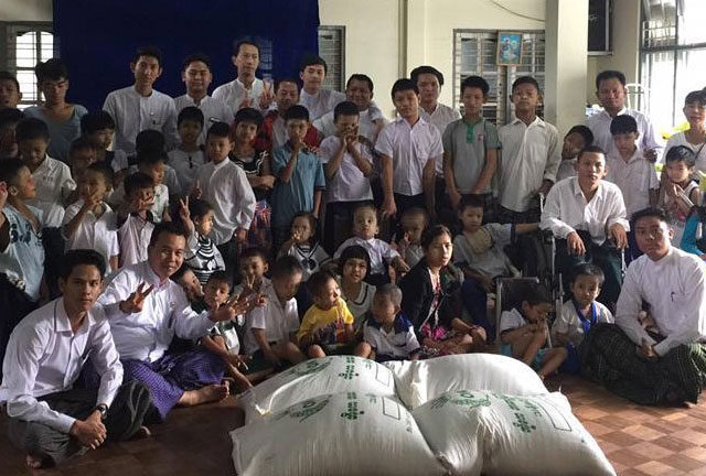 Donations of Chairman Office’s staff At Physical Disability Care Home to mark Chairman U Tay Za’s birthday